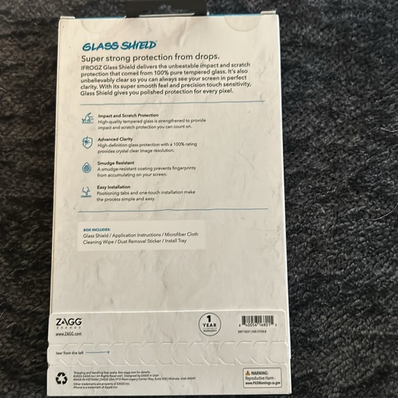 ZAGG ifrogz tempered glass screen protector. iPhone14 Plus and iPhone13 Pro Max - Picture 3 of 3